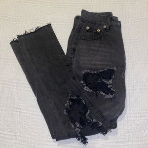 Nasty Gal Black Ripped Jeans